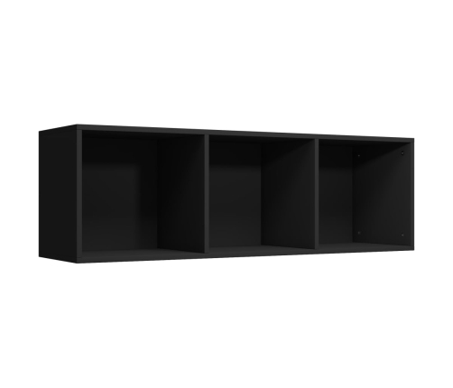 vidaXL Estantería libros/mueble TV contrachapada negro 36x30x114 cm