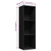 vidaXL Estantería libros/mueble TV contrachapada negro 36x30x114 cm