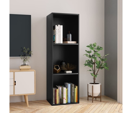 vidaXL Estantería libros/mueble TV contrachapada negro 36x30x114 cm