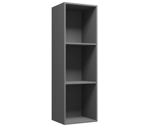 Estantería de libros/mueble TV contrachapada gris 36x30x114 cm