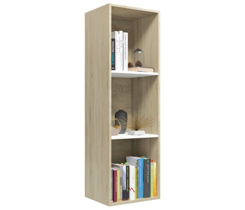 Estantería libros madera contrachapada blanco roble 36x30x114cm