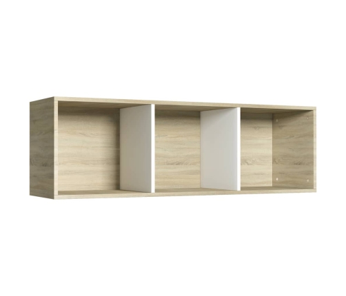 Estantería libros madera contrachapada blanco roble 36x30x114cm