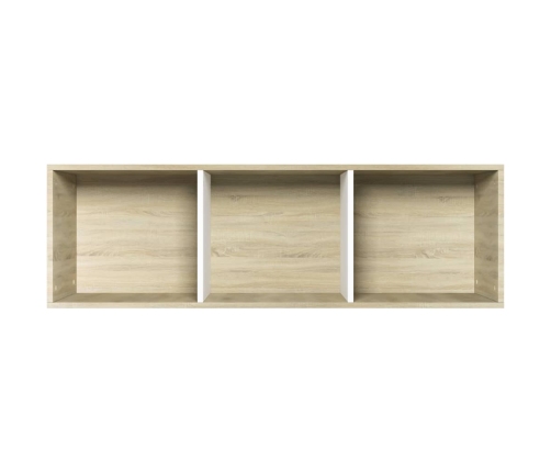 Estantería libros madera contrachapada blanco roble 36x30x114cm