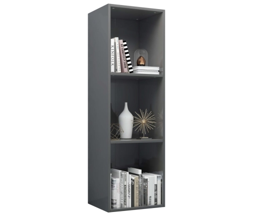 Estantería libros madera contrachapada gris brillo 36x30x114cm