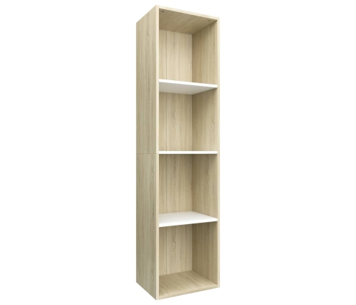 Estantería libros madera contrachapada blanco roble 36x30x143cm