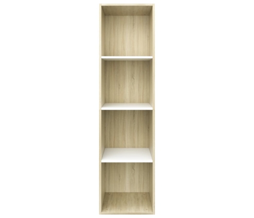 Estantería libros madera contrachapada blanco roble 36x30x143cm