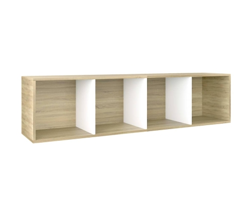 Estantería libros madera contrachapada blanco roble 36x30x143cm