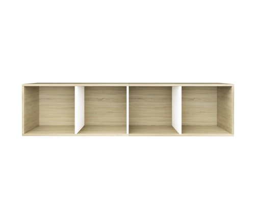 Estantería libros madera contrachapada blanco roble 36x30x143cm