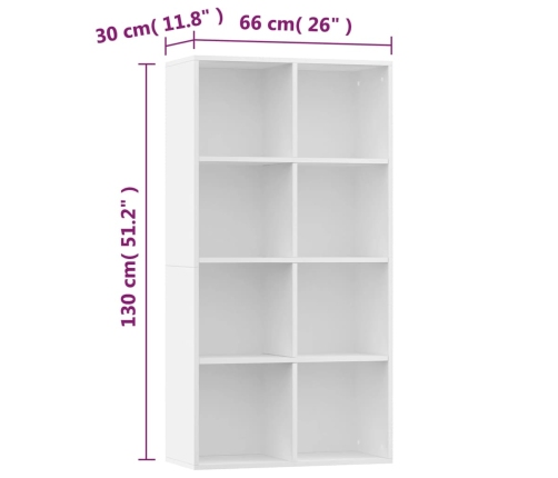 Estantería/Aparador madera contrachapada blanco 66x30x130 cm