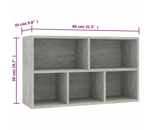 Estantería/Aparador madera contrachapada gris 50x25x80 cm