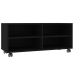 vidaXL Mueble de TV con ruedas madera contrachapada negro 90x35x35 cm