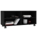 Mueble de TV con ruedas madera contrachapada negro 90x35x35 cm