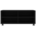 Mueble de TV con ruedas madera contrachapada negro 90x35x35 cm