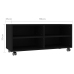 vidaXL Mueble de TV con ruedas madera contrachapada negro 90x35x35 cm