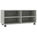 Mueble de TV con ruedas contrachapada gris hormigón 90x35x35 cm