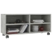 Mueble de TV con ruedas contrachapada gris hormigón 90x35x35 cm