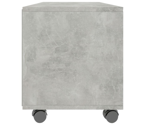 Mueble de TV con ruedas contrachapada gris hormigón 90x35x35 cm