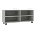 Mueble de TV con ruedas contrachapada gris hormigón 90x35x35 cm