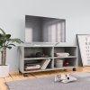 Mueble de TV con ruedas contrachapada gris hormigón 90x35x35 cm