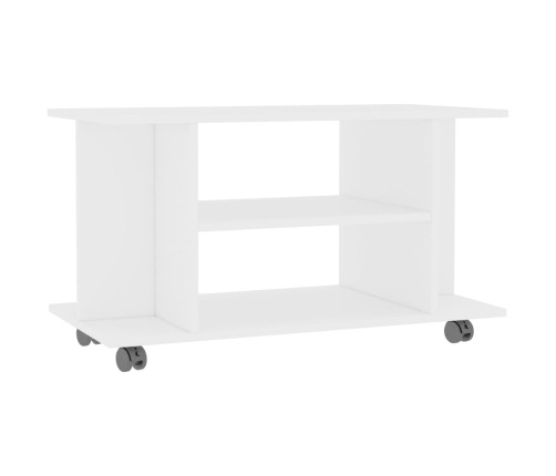 vidaXL Mueble de TV con ruedas madera de ingeniería blanco 80x40x45 cm