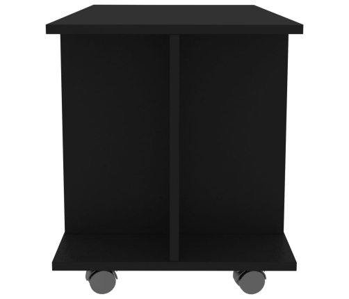 Mueble de TV con ruedas madera de ingeniería negro 80x40x45 cm