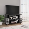 Mueble de TV con ruedas madera de ingeniería negro 80x40x45 cm