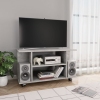 Mueble de TV ruedas madera ingeniería gris hormigón 80x40x45 cm