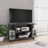 Mueble de TV ruedas madera ingeniería gris brillo 80x40x45 cm