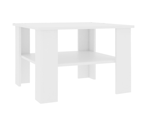 Mesa de centro madera contrachapada blanco 60x60x42 cm