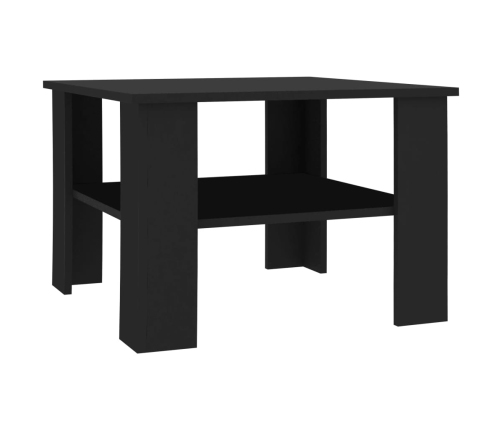 Mesa de centro madera contrachapada negro 60x60x42 cm