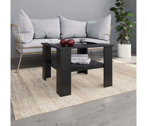 Mesa de centro madera contrachapada negro 60x60x42 cm