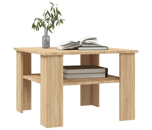 Mesa de centro madera contrachapada roble Sonoma 60x60x42 cm