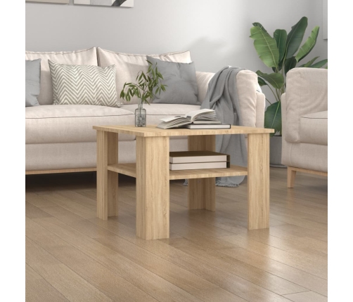 Mesa de centro madera contrachapada roble Sonoma 60x60x42 cm