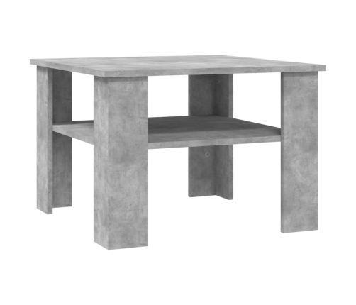 Mesa de centro madera contrachapada gris hormigón 60x60x42 cm