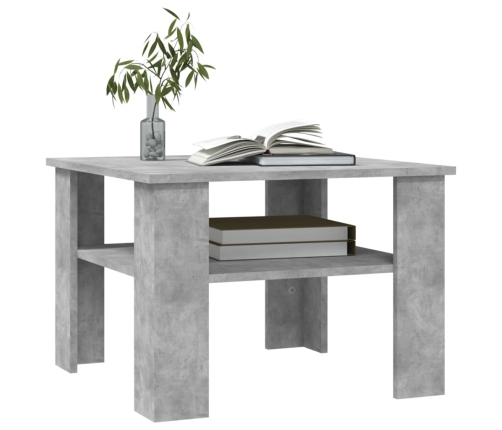 Mesa de centro madera contrachapada gris hormigón 60x60x42 cm