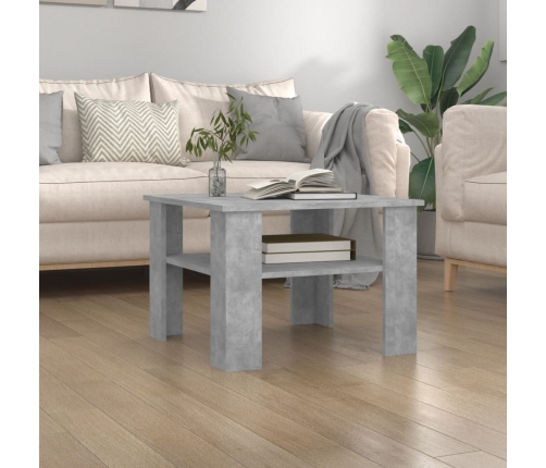 Mesa de centro madera contrachapada gris hormigón 60x60x42 cm