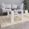 vidaXL Mesa de centro madera contrachapada blanco brillante 60x60x42cm