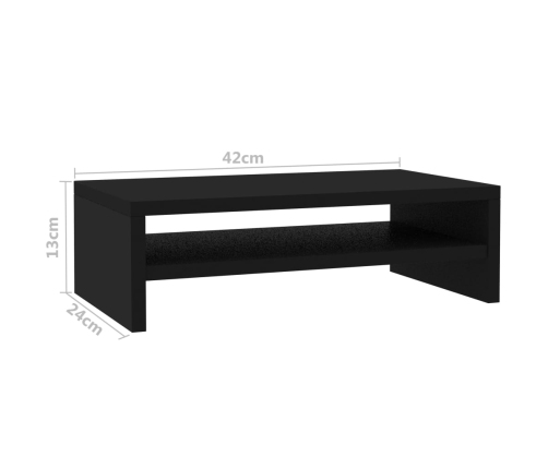 vidaXL Soporte para pantalla madera contrachapada negro 42x24x13 cm