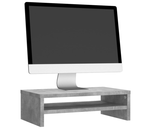 vidaXL Soporte de pantalla madera ingeniería gris hormigón 42x24x13 cm