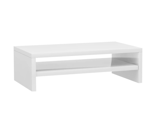 vidaXL Soporte para pantalla contrachapada blanco brillante 42x24x13cm