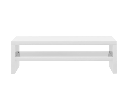 vidaXL Soporte para pantalla contrachapada blanco brillante 42x24x13cm