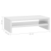 vidaXL Soporte para pantalla contrachapada blanco brillante 42x24x13cm