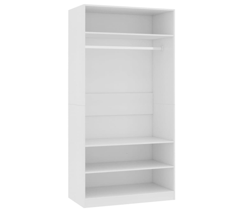 Armario de madera contrachapada blanco 100x50x200 cm