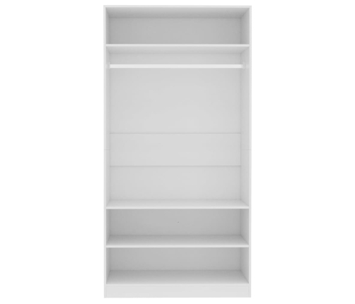 Armario de madera contrachapada blanco 100x50x200 cm