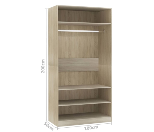 Armario de madera contrachapada roble sonoma 100x50x200 cm