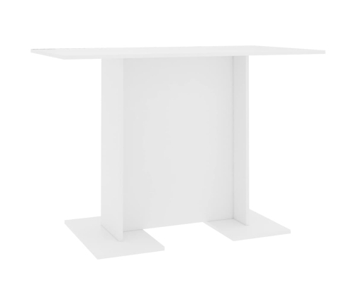 Mesa de comedor de madera contrachapada blanco 110x60x75 cm