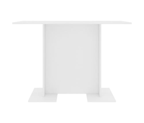 Mesa de comedor de madera contrachapada blanco 110x60x75 cm