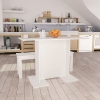 Mesa de comedor de madera contrachapada blanco 110x60x75 cm