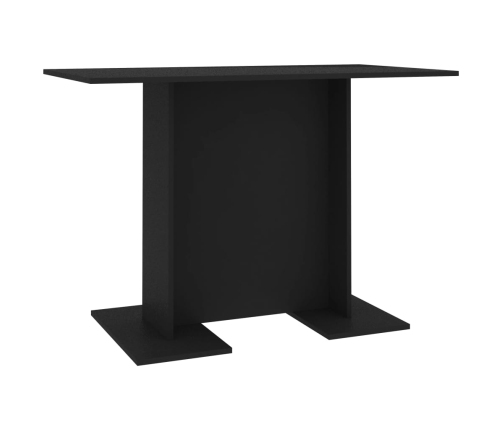 vidaXL Mesa de comedor de madera contrachapada negro 110x60x75 cm