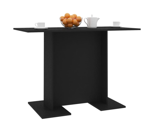 Mesa de comedor de madera contrachapada negro 110x60x75 cm